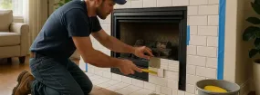Repairing Cracked Fireplace Tiles Fair Way, Colleyville
